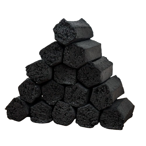 hexa shape of coconut charcoal briquette